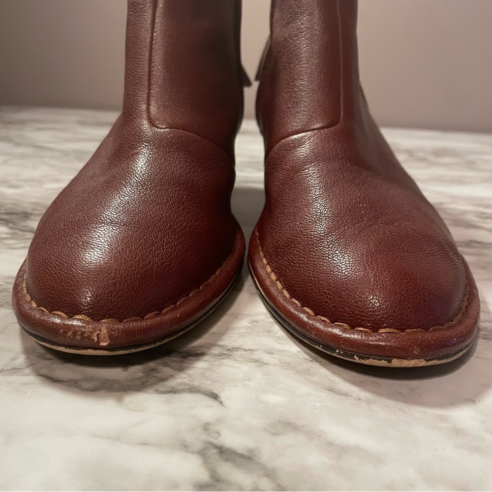 Clarks Spiced Ruby Leather Ankle Booties - Picture 4 of 8
